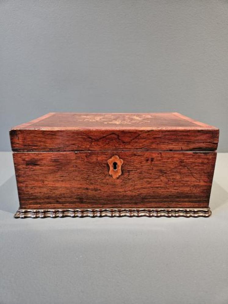 Early Victorian Inlaid Rosewood Box - Image 7