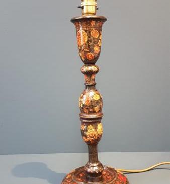 Edwardian Hand Painted Kashmiri Table Lamp