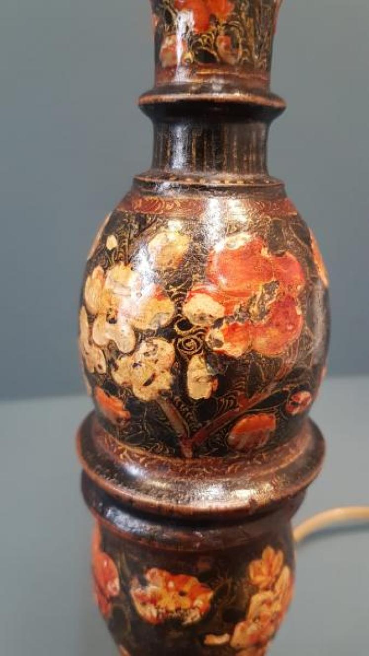 Edwardian Hand Painted Kashmiri Table Lamp - Image 2
