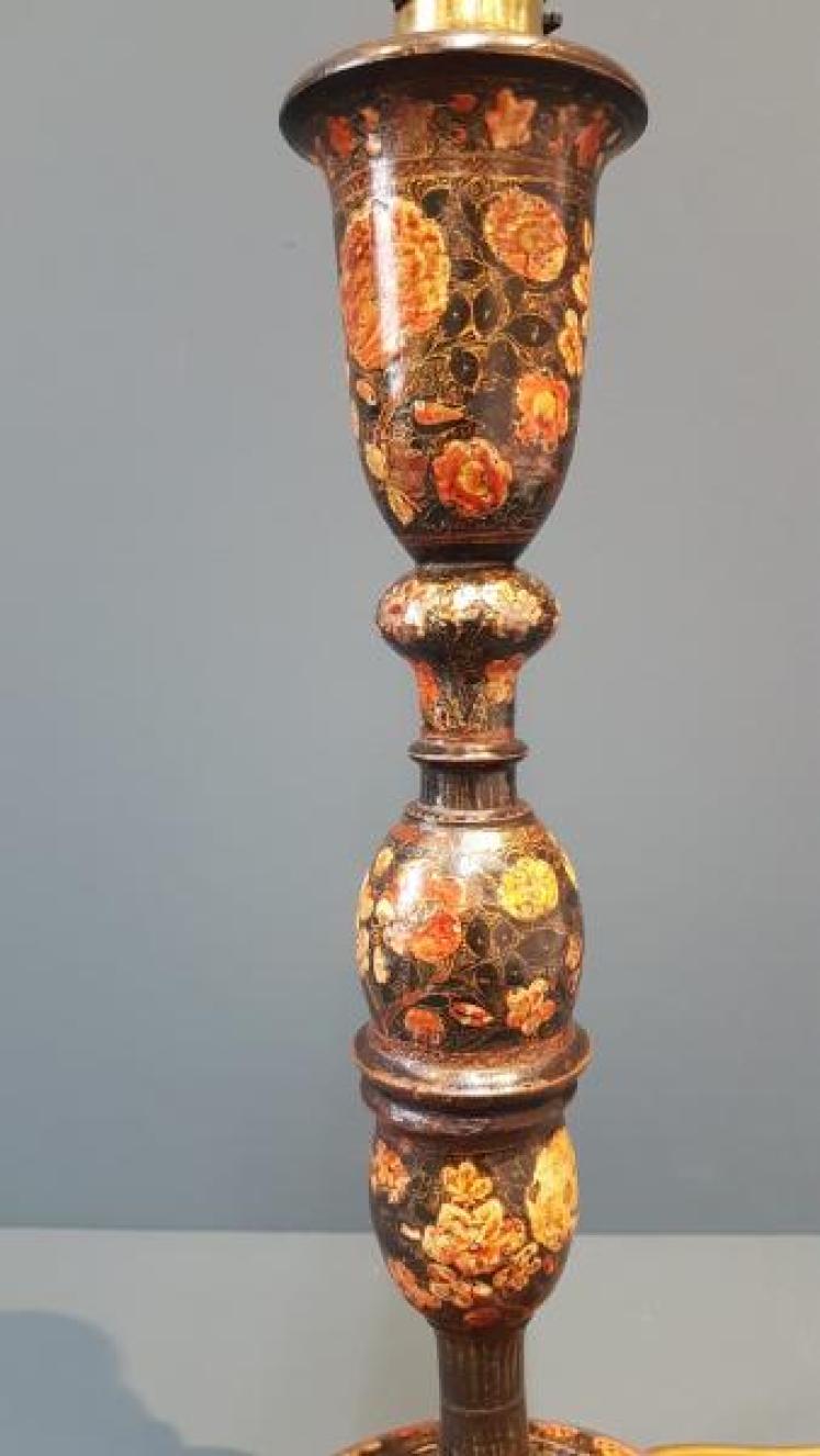 Edwardian Hand Painted Kashmiri Table Lamp - Image 5