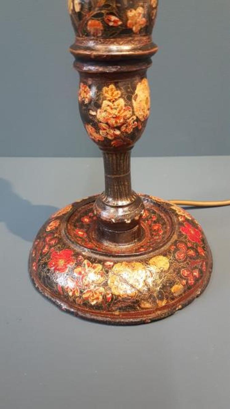 Edwardian Hand Painted Kashmiri Table Lamp - Image 6