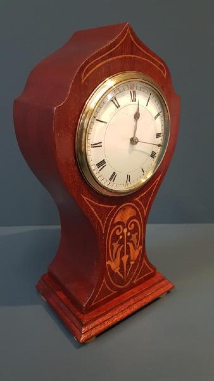 Immaculate Edwardian Inlaid Mantel Clock  - Image 2