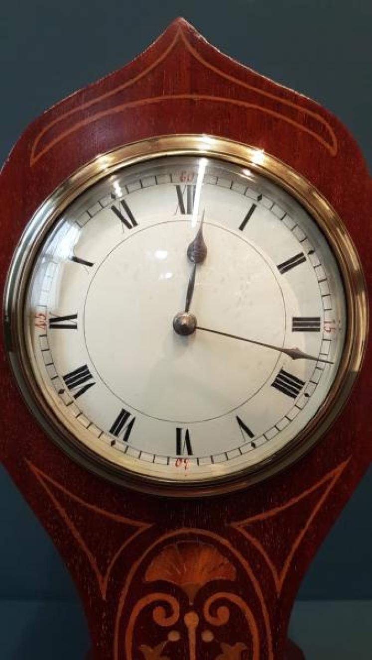 Immaculate Edwardian Inlaid Mantel Clock  - Image 3