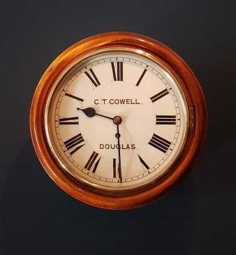 Victorian 10" Isle of Man Fusee Wall Clock