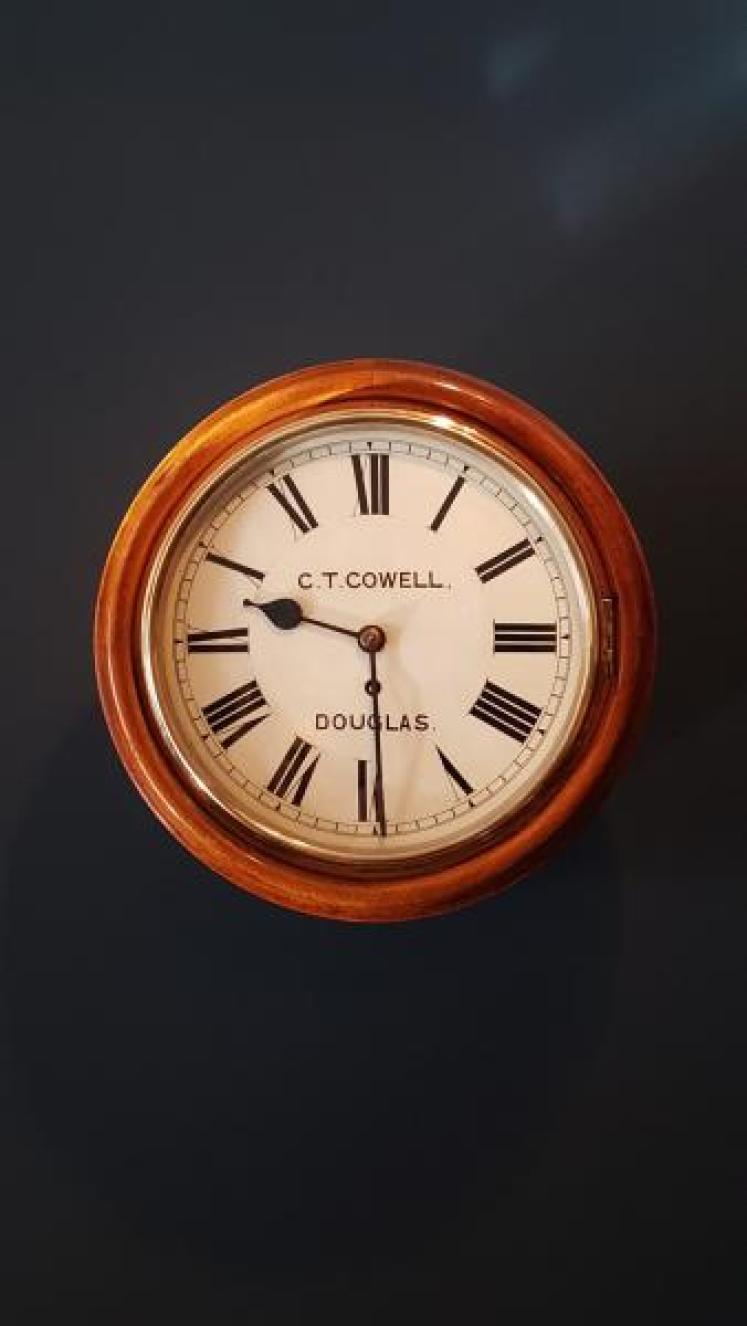 Victorian 10" Isle of Man Fusee Wall Clock - Image 1