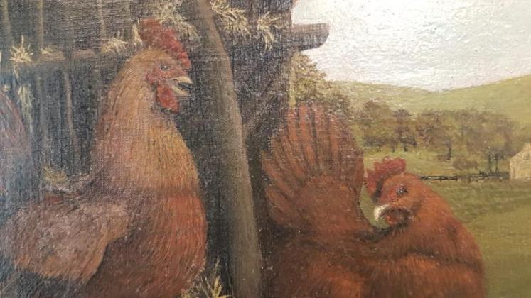 Victorian Oil Cockerel and Hen - Image 4
