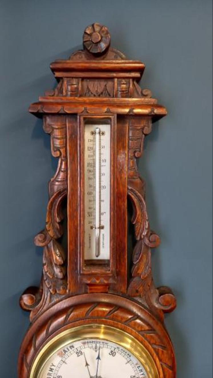 Victorian Oak Chippenham Banjo Barometer - Image 2