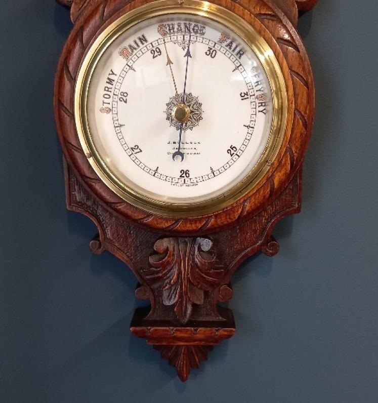 Victorian Oak Chippenham Banjo Barometer - Image 3