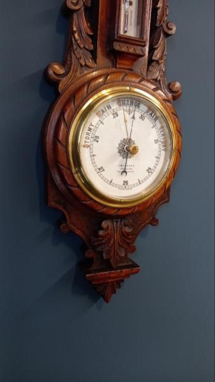 Victorian Oak Chippenham Banjo Barometer - Image 5