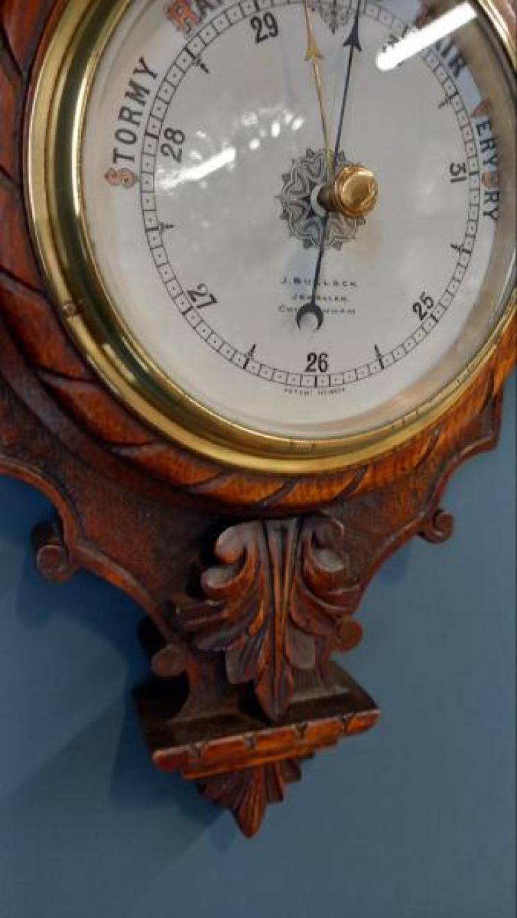 Victorian Oak Chippenham Banjo Barometer - Image 6