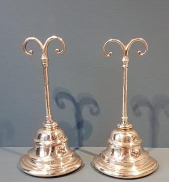 Matching Pair of Victorian Brass Door Stops 