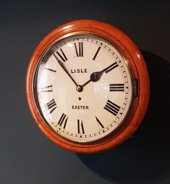 Victorian Oak Cased Fusee Wall Clock 