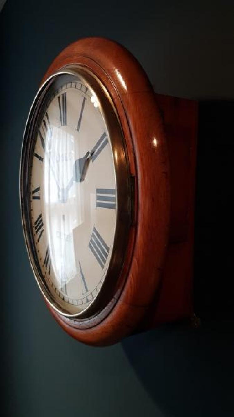 Victorian Oak Cased Fusee Wall Clock  - Image 5