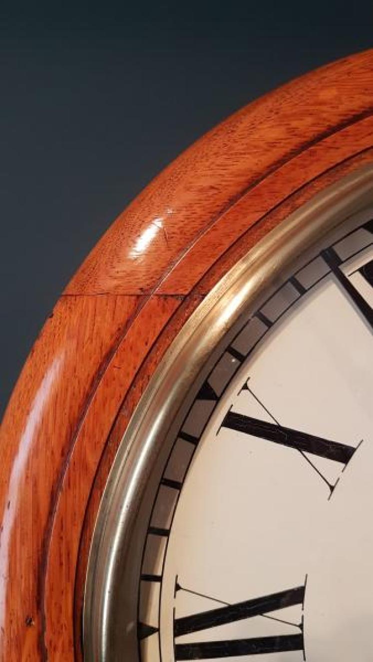 Victorian Oak Cased Fusee Wall Clock  - Image 6