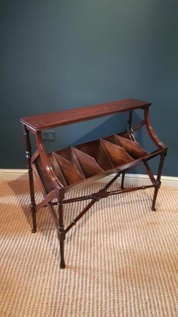 Immaculate Edwardian Mahogany Book Trough - Image 1