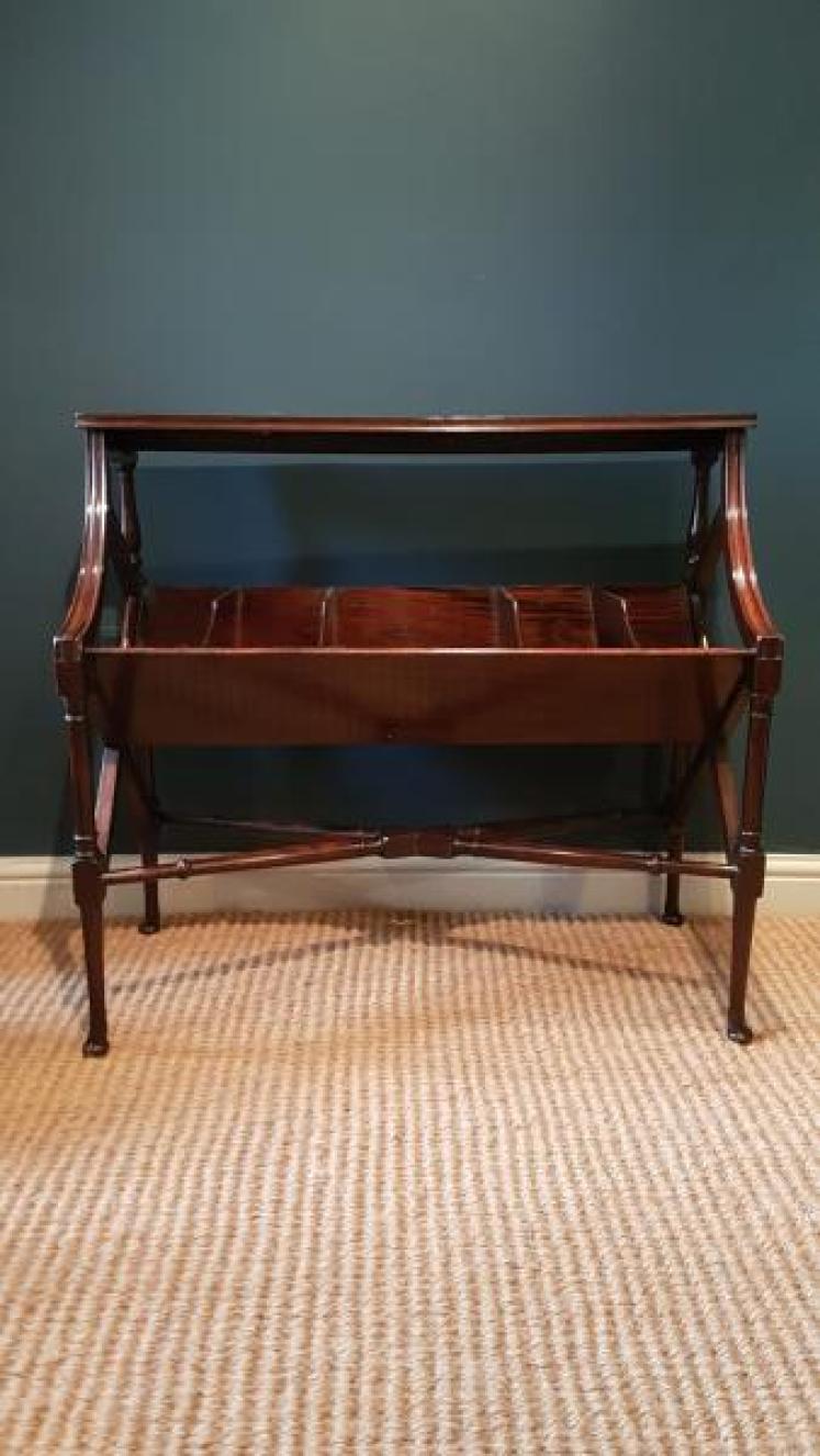 Immaculate Edwardian Mahogany Book Trough - Image 3