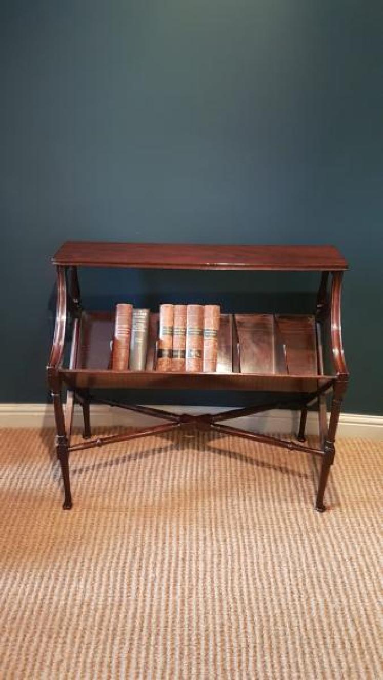 Immaculate Edwardian Mahogany Book Trough - Image 4