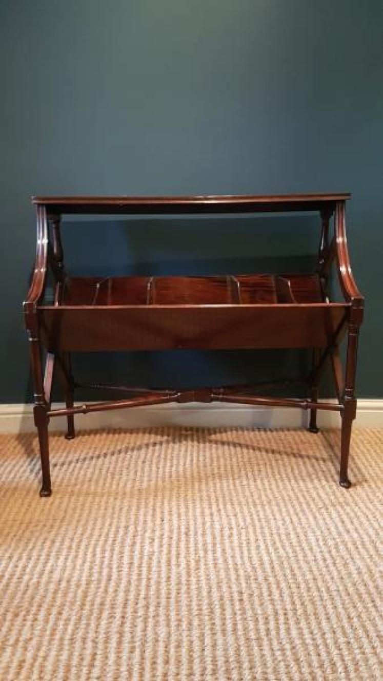 Immaculate Edwardian Mahogany Book Trough - Image 5