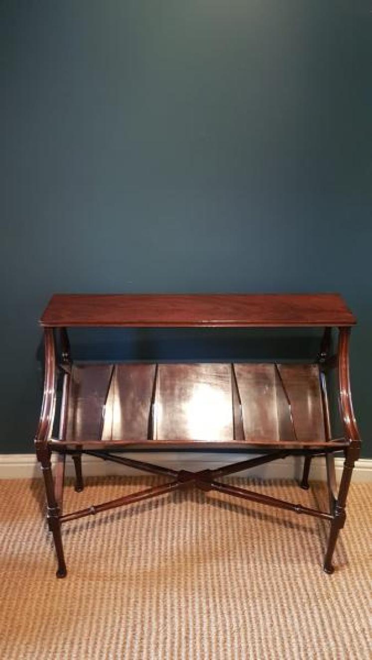 Immaculate Edwardian Mahogany Book Trough - Image 7