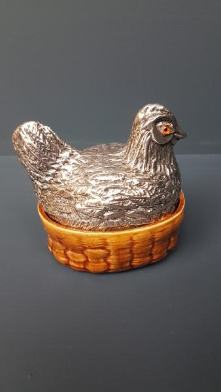Rare Chester Silver Egg Crock - Image 1