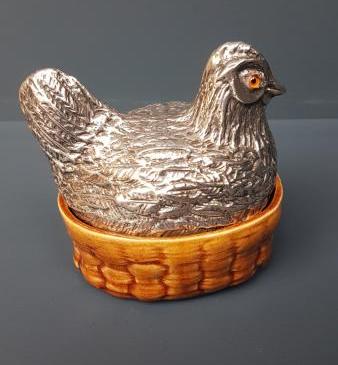 Rare Chester Silver Egg Crock