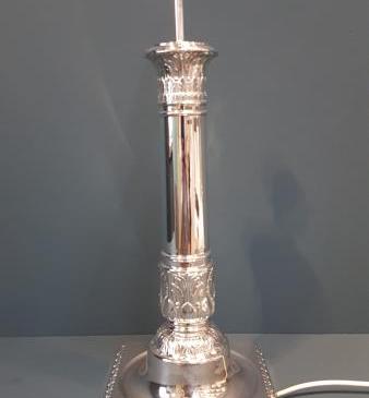 Large George V Solid Silver Lamp