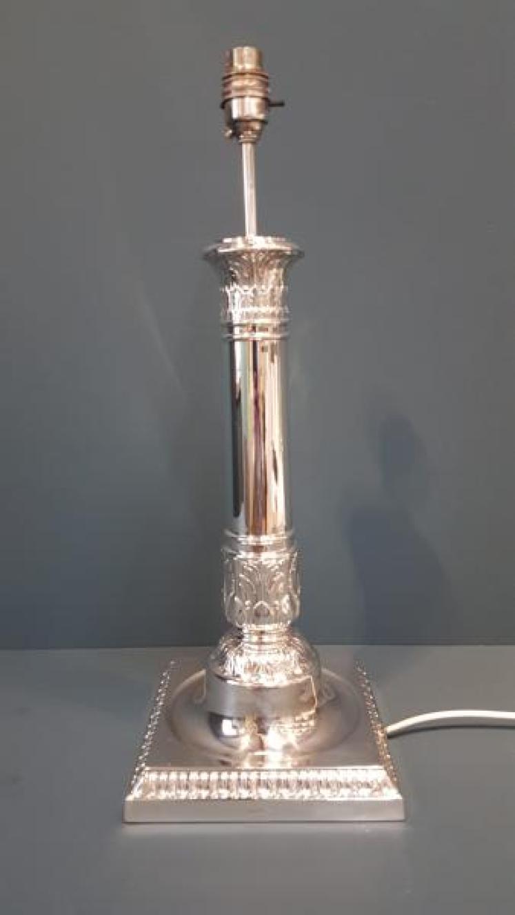 Large George V Solid Silver Lamp - Image 1