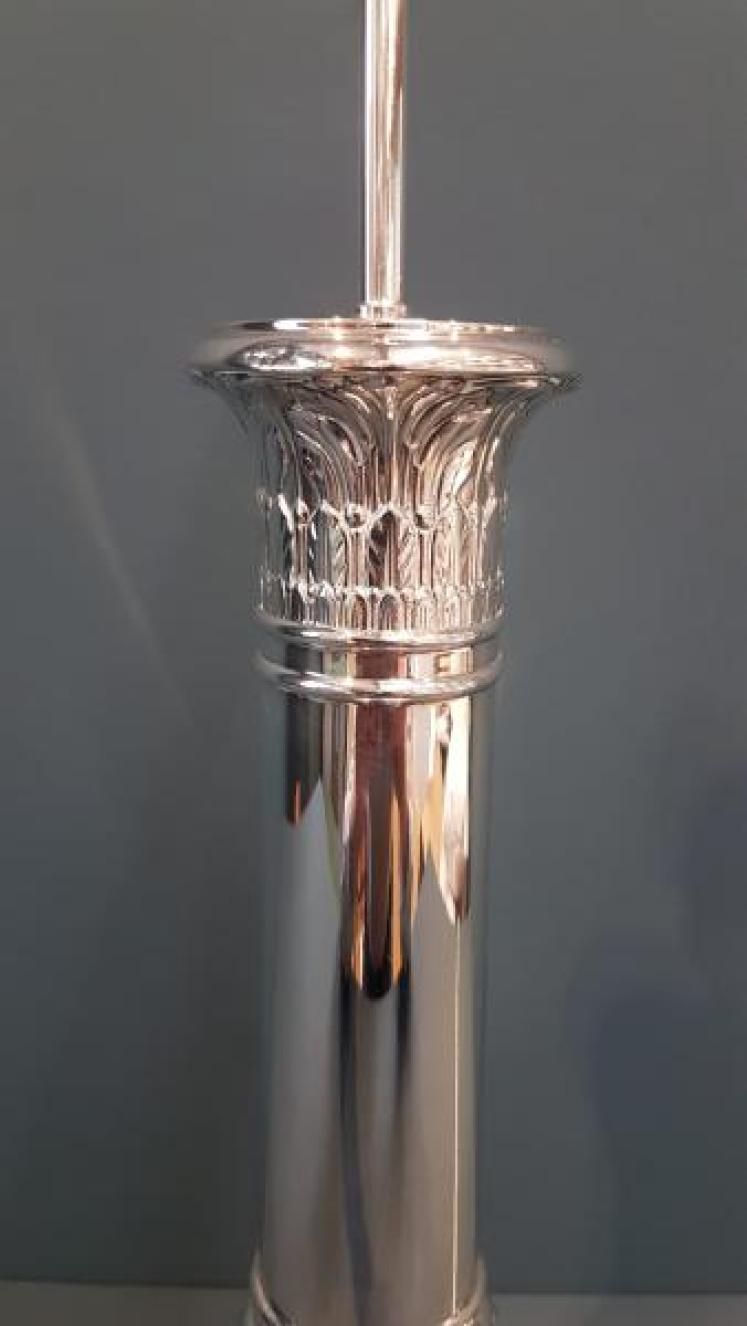 Large George V Solid Silver Lamp - Image 2