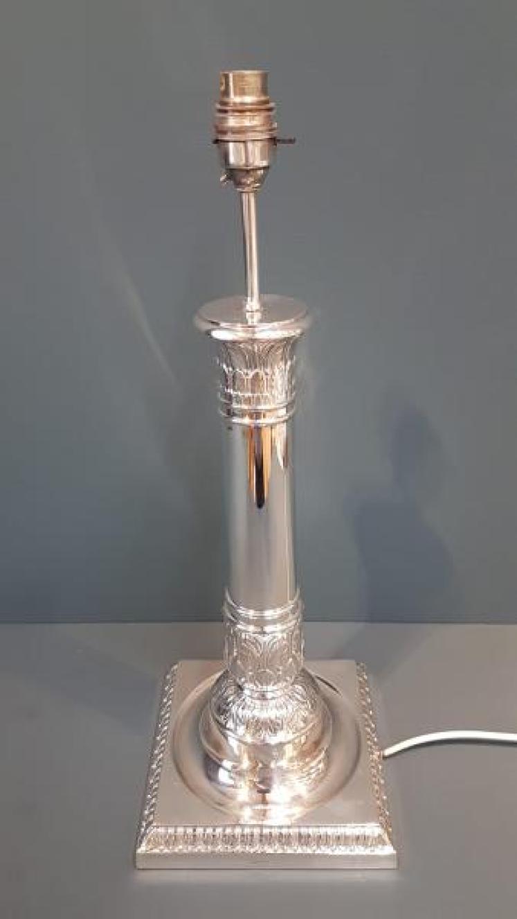 Large George V Solid Silver Lamp - Image 7