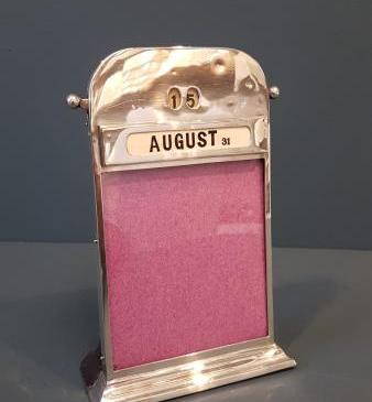 Edwardian Silver Calendar & Photo Frame Combination