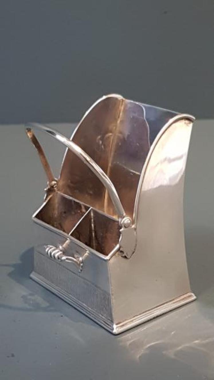 Silver Match and Spills Scuttle - Image 1