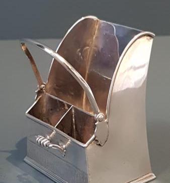 Silver Match and Spills Scuttle
