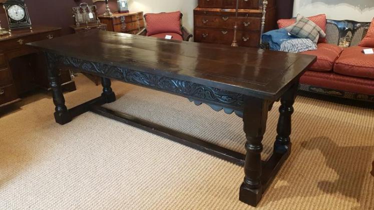 Large Period Oak Refectory Table - Image 1