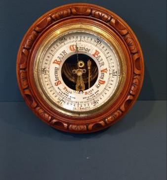 Victorian Walnut Skeletonised London Barometer