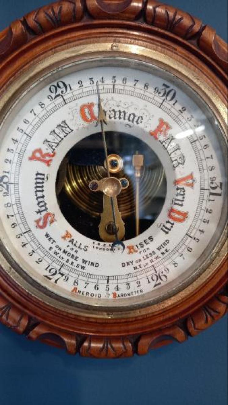 Victorian Walnut Skeletonised London Barometer - Image 2