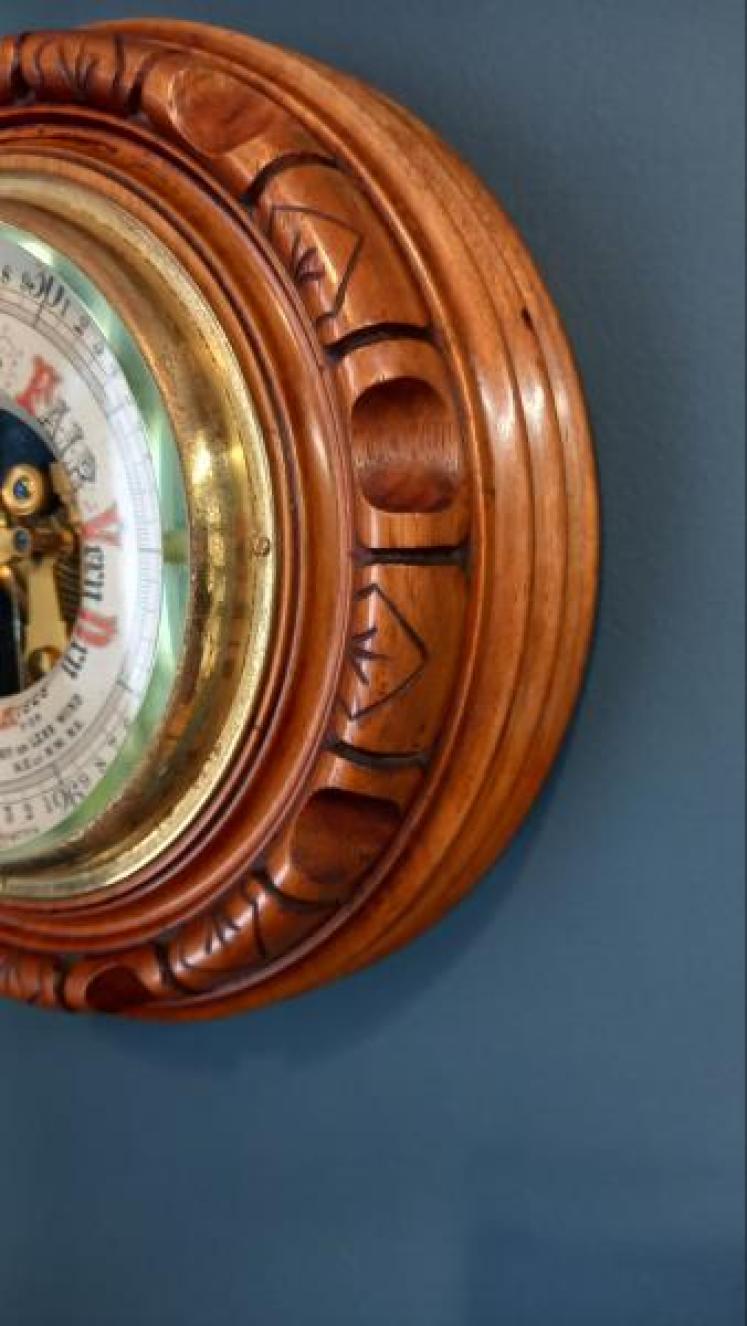 Victorian Walnut Skeletonised London Barometer - Image 4