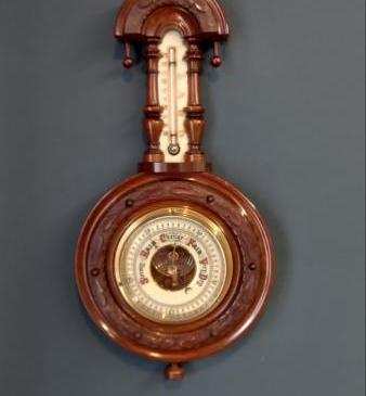 Small Victorian Walnut Pendant Banjo Barometer
