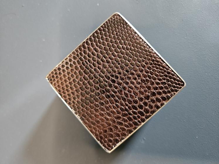 Aspreys Silver & Lizard Skin Top Powder Jar - Image 2