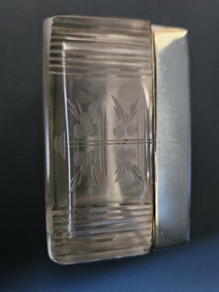 Aspreys Silver & Lizard Skin Top Powder Jar - Image 7