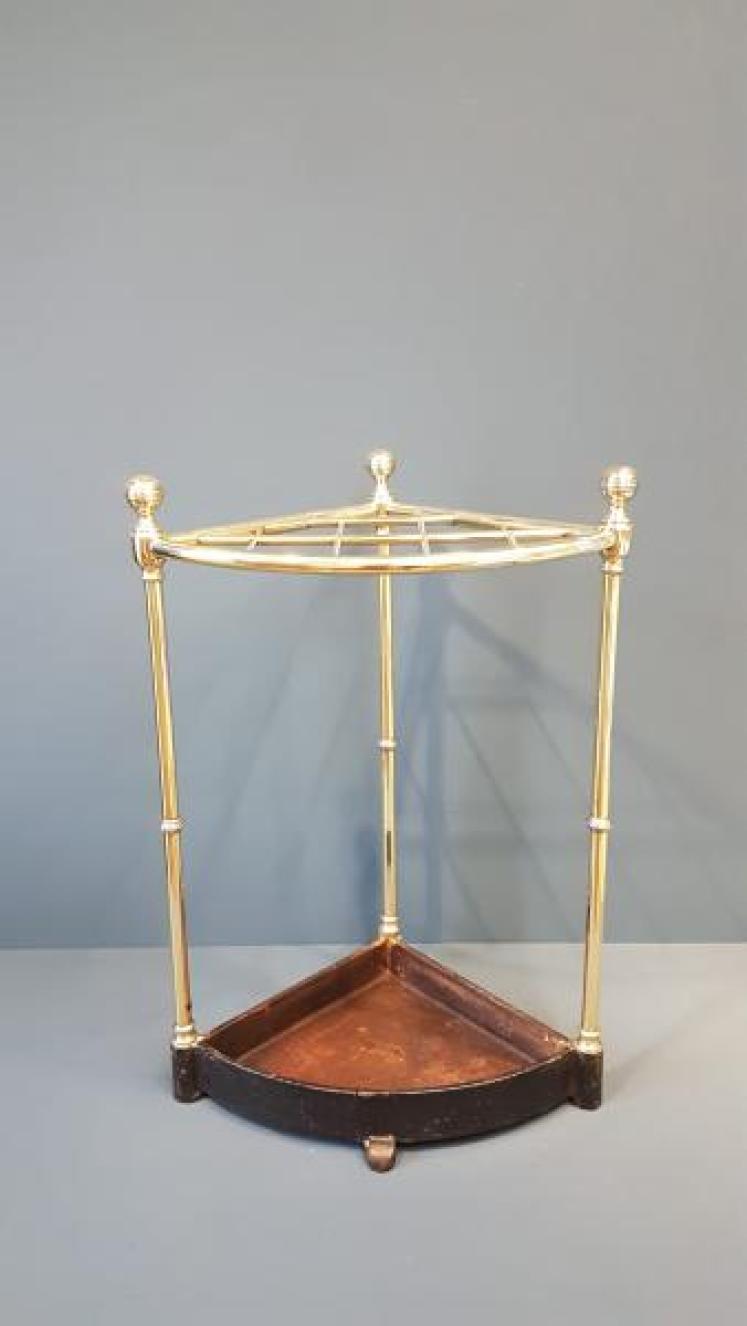 Victorian Brass Corner Stick Stand - Image 1