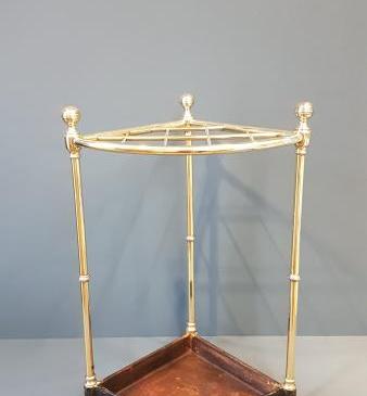 Victorian Brass Corner Stick Stand