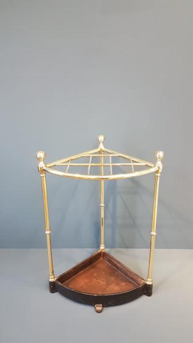 Victorian Brass Corner Stick Stand - Image 2