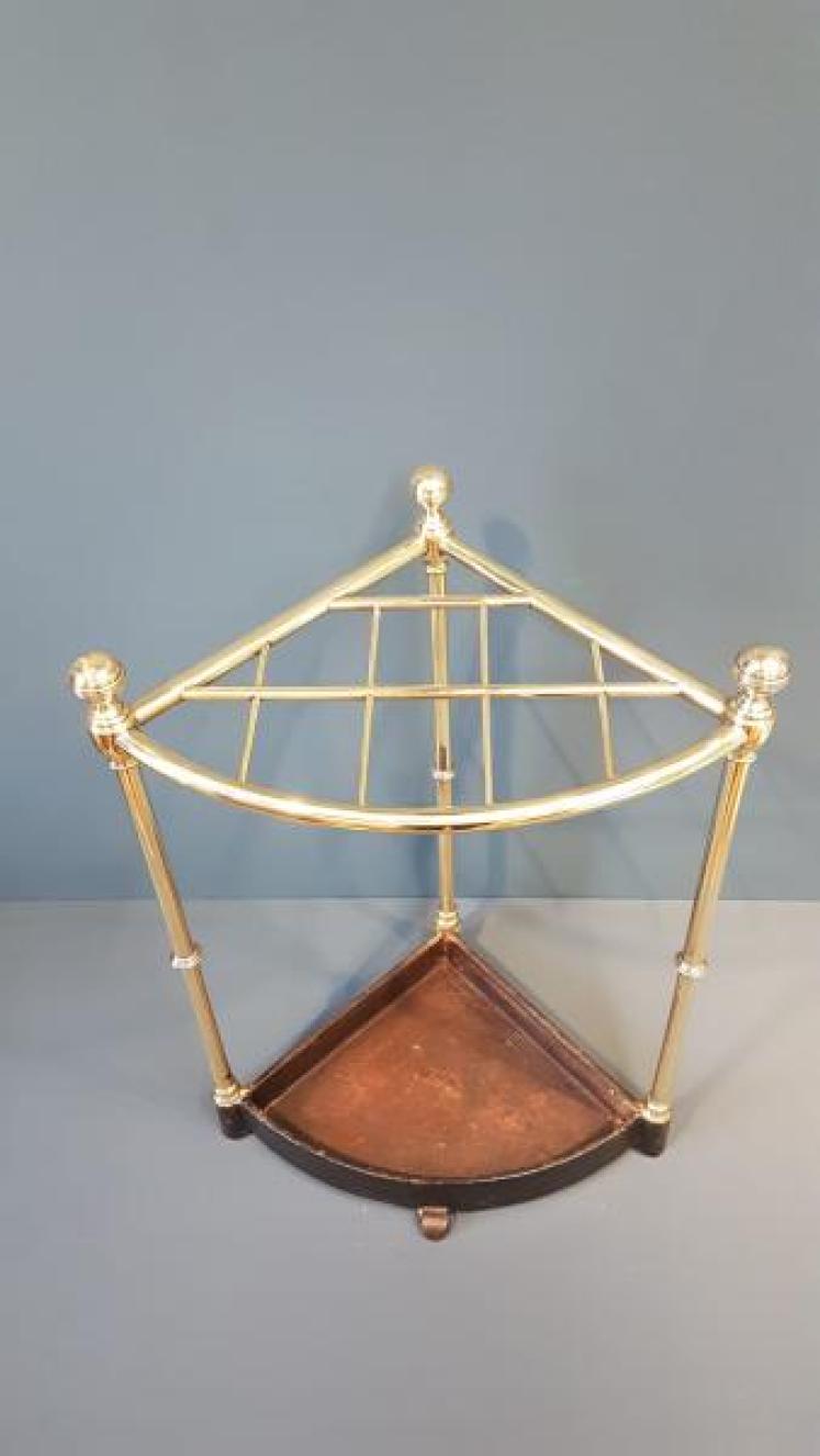 Victorian Brass Corner Stick Stand - Image 3
