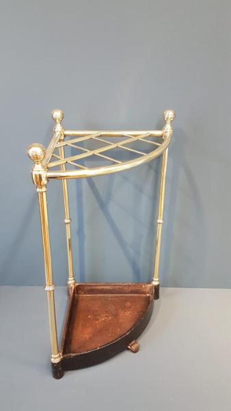 Victorian Brass Corner Stick Stand - Image 5