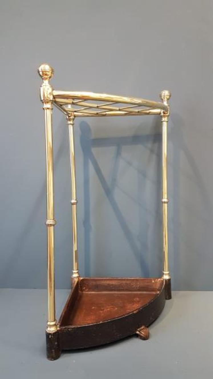 Victorian Brass Corner Stick Stand - Image 6