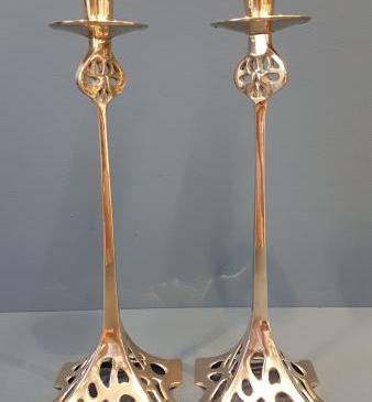 Pair of Art Nouveau Candlesticks