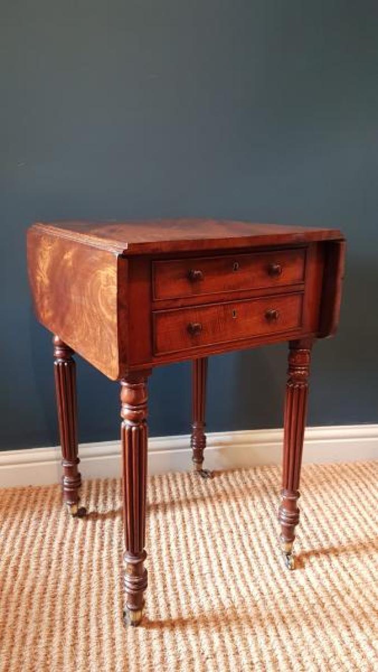 Regency Figured Mahogany Lamp Table - Image 1