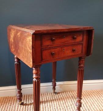 Regency Figured Mahogany Lamp Table