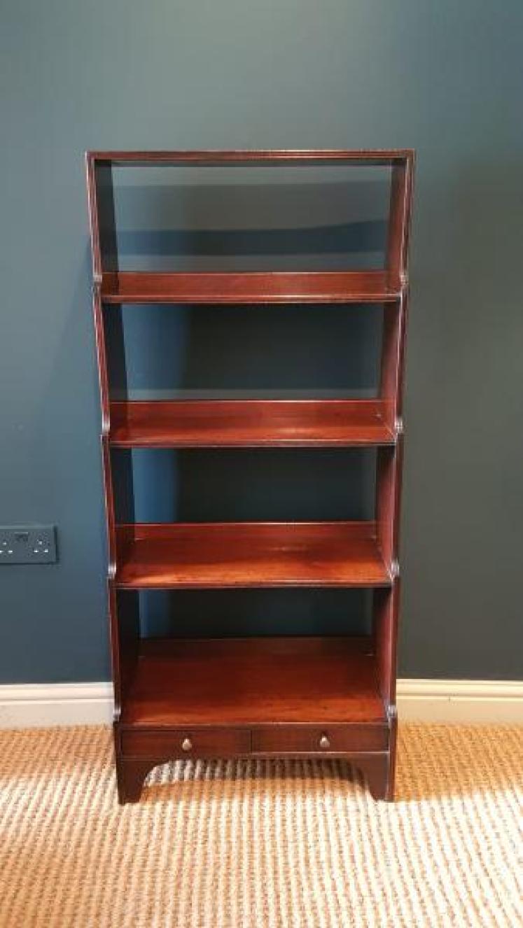 Regency Mahogany Waterfall Bookcase - Image 1