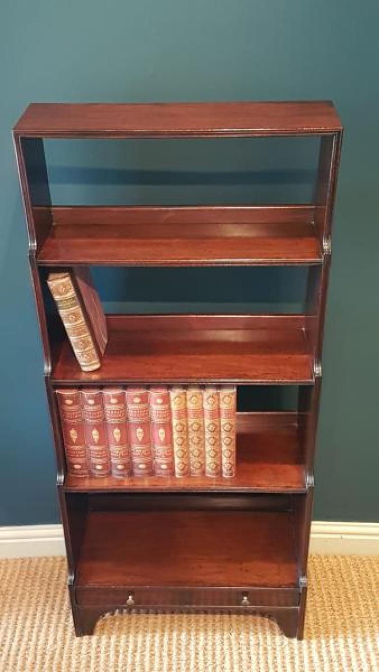 Regency Mahogany Waterfall Bookcase - Image 4